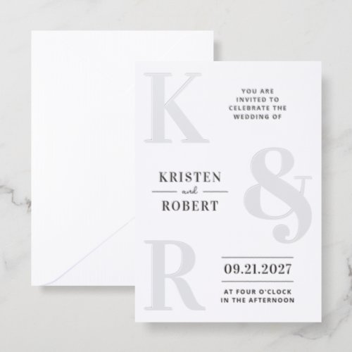 Bold Statement Monogram Wedding Letterpress Invitation