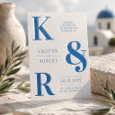 Bold Statement Monogram Wedding Letterpress Invitation