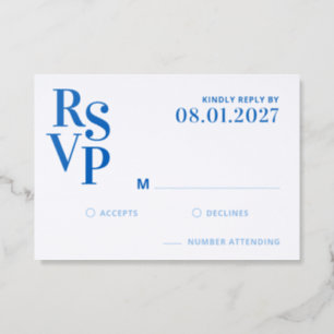 Bold Statement Monogram Wedding Letterpress RSVP Cards