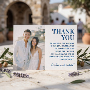 Bold Statement Monogram Wedding Photo Thank You Letterpress Photo Cards