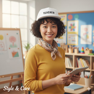 Bold Statement TEACHER Text Adjustable Snap Back Hat