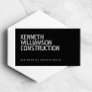 Bold Stenciled Black Construction Business Card