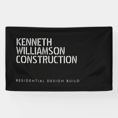 Bold Stenciled Construction Black Banner