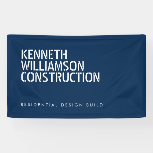 Bold Stenciled Construction Blue Banner