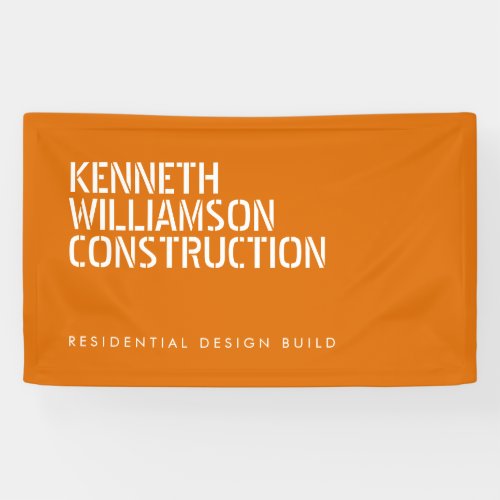 Bold Stenciled Construction Orange Banner