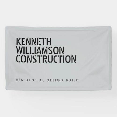 Bold Stenciled Construction Slate Gray Banner