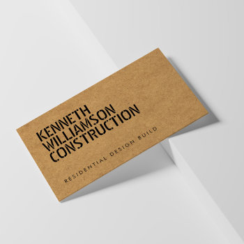 Bold Stenciled Particle Board Construction Business Card by 1201am at Zazzle