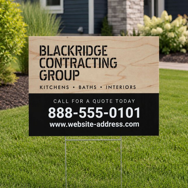 Bold Stenciled Remodeling Contractor Construction Sign (Creator Uploaded)