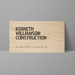 Bold Stenciled Wood Construction Business Card at Zazzle