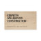 Bold Stenciled Wood Construction Business Card