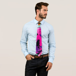 Bold Street Art with Purple Black and Yellow Neck Tie