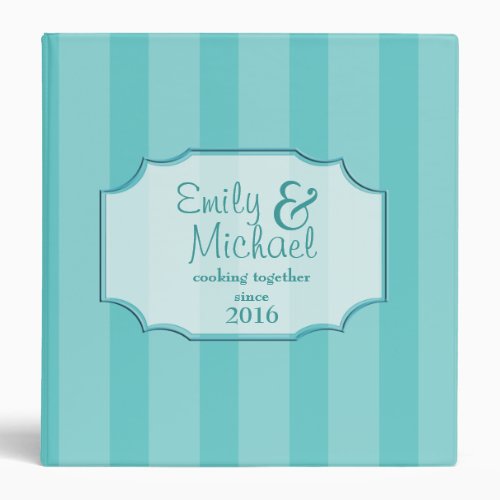 Bold Stripe Aqua Recipe Keeper Binder