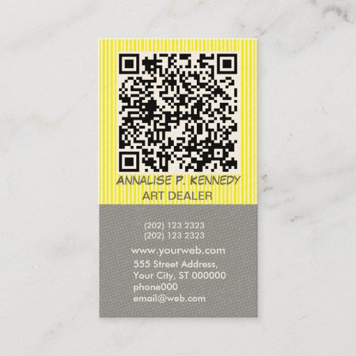 Customizable Bold Template with QR Code Business Card