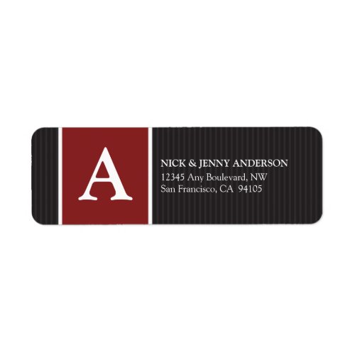 Bold Stripe Return Address Label red