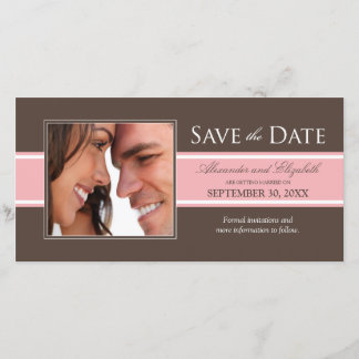 Bold Stripe Save the Date (chocolate/pink)