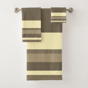 Bold Stripe Towel Set In Elegant Tones