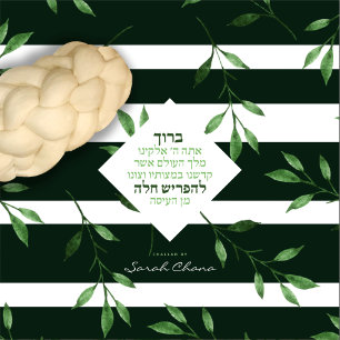 Bold Striped Watercolor Challah Dough Cover & Cloth Napkin