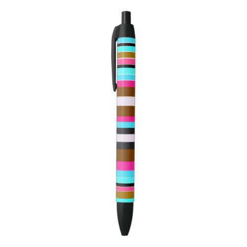 Bold Stripes Black Ink Pen