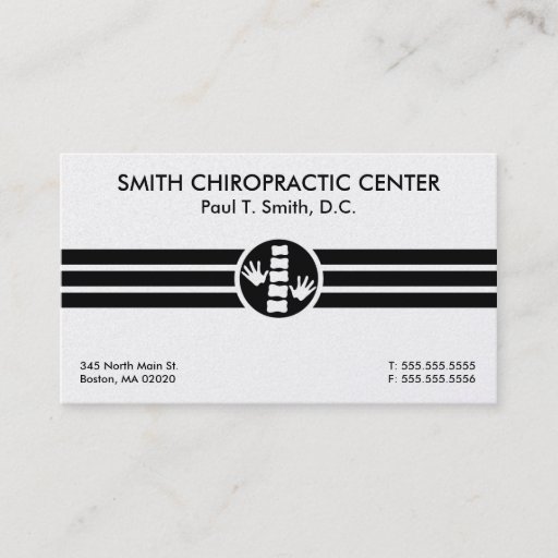 Customizable Bold Stripes Chiropractic Business Cards