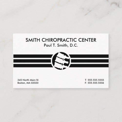 Bold Stripes Chiropractic Business Cards