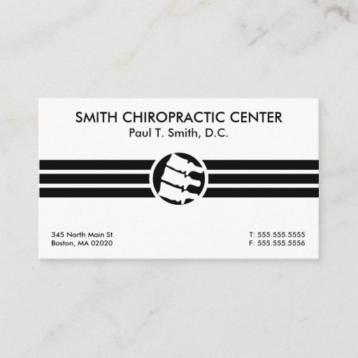 Customizable Bold Stripes Chiropractic Business Cards
