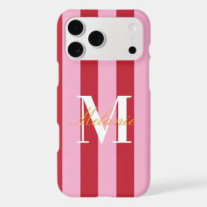 Bold Stripes Colorful Custom Monogram Initial iPhone 17 Pro Max Case