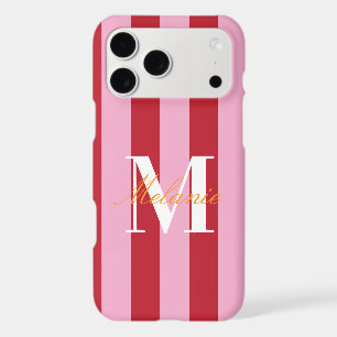 Bold Stripes Colorful Custom Monogram Initial iPhone 17 Pro Max Case