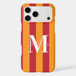 Bold Stripes Colorful Custom Monogram Initial iPhone 17 Pro Max Case