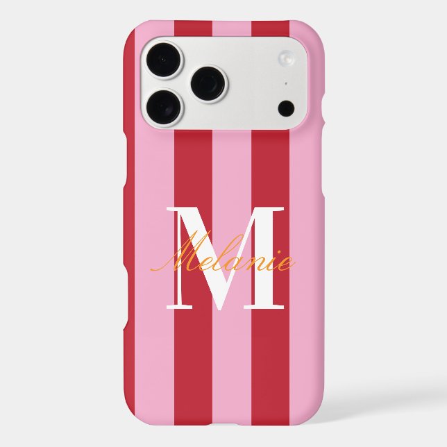 Bold Stripes Colorful Custom Monogram Initial Iphone Case (Back)