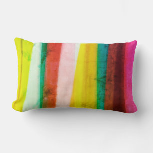 bold stripes in bright colors throw pillow