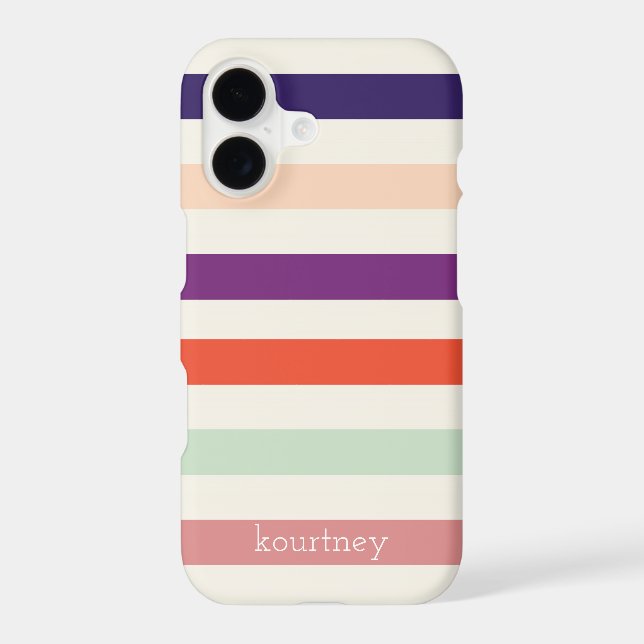 Bold Stripes Monogram Iphone Case (Back)