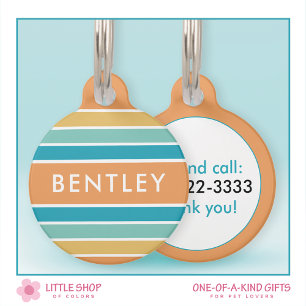 Bold Stripes Personalized Pet ID Tag