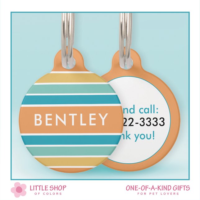 Bold Stripes Personalized Pet ID Tag (Creator Uploaded)