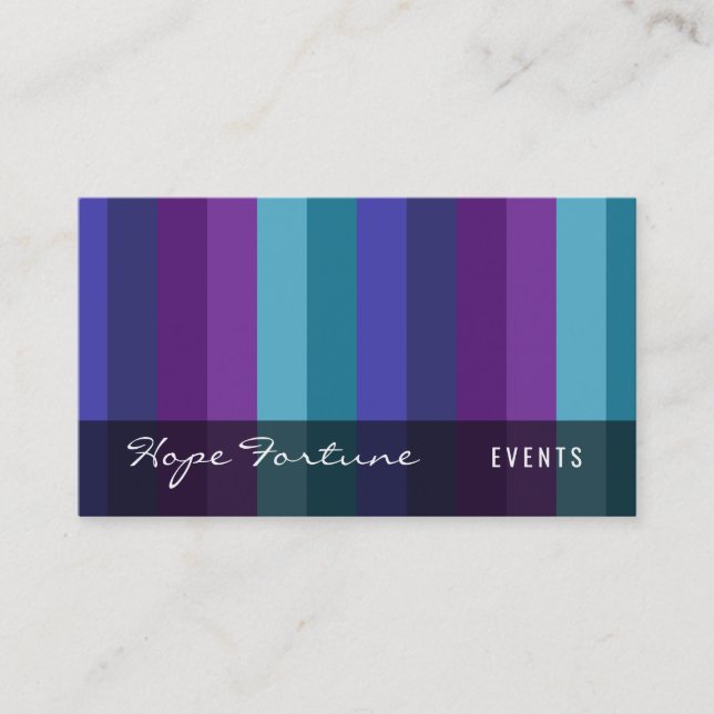 Bold Stripes: Purple, Raspberry, Teal, 01 Business Card (Front)