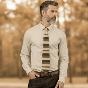 bold stripes - sepia tones neck tie
