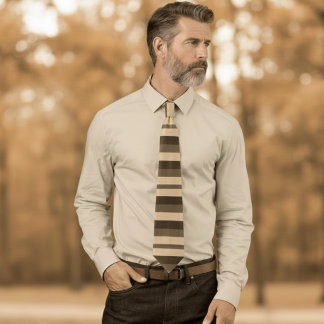 bold stripes - sepia tones neck tie