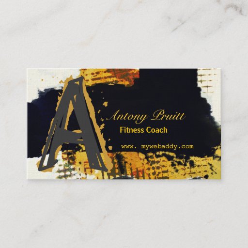 Customizable Modern Contemporary Abstract Art  Black  Gold Business Cards