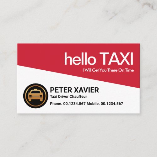 Bold Stunning Red Taxi Triangle Taxi Driver Business Card