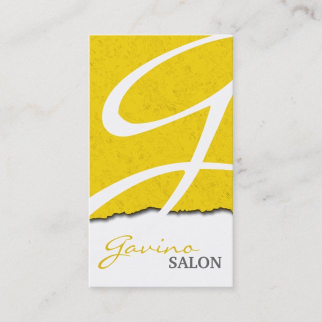Bold Stylish & Modern Monogram Salon Business Card (Front)