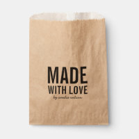 Bold Stylish Rustic Made with Love Favor Bag