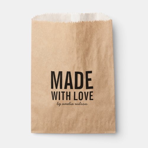Bold Stylish Rustic Made with Love Favor Bag