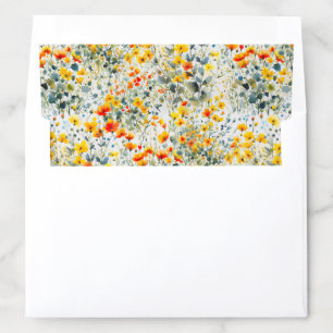 Bold Summer Floral Wedding Envelope Liner
