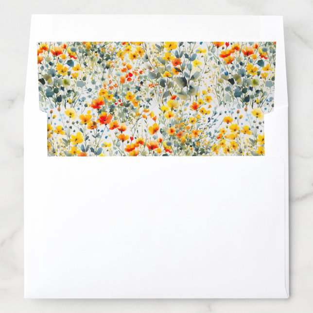 Bold Summer Floral Wedding Envelope Liner (In Envelope)