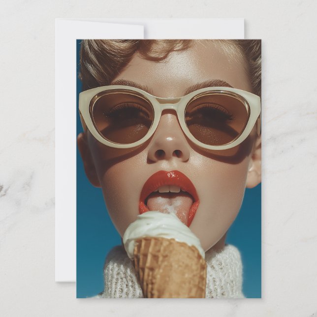 Bold Summer Ice Cream Style Invitation (Front)