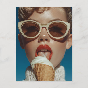 Bold Summer Ice Cream Style Postcard