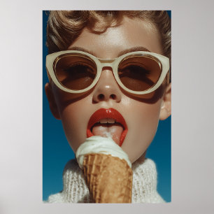 Bold Summer Ice Cream Style Poster