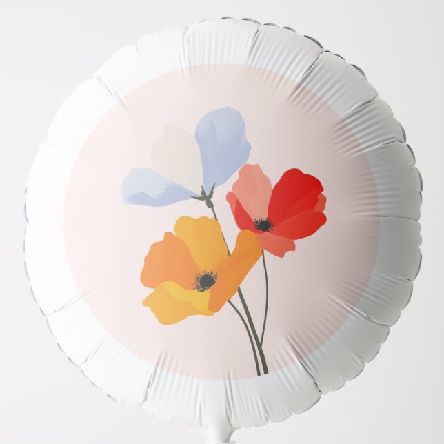 Bold Summer Poppy Balloon (Front)