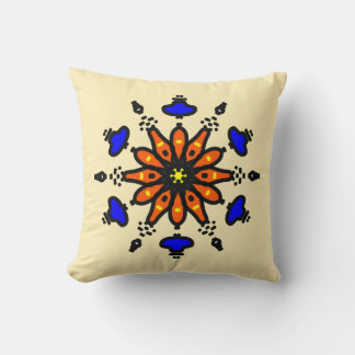 Bold Sun Mandala Throw Pillow