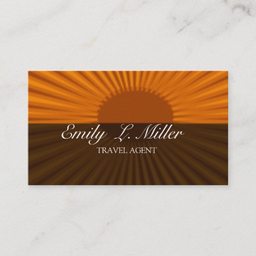 Customizable Bold Sun Rising Travel Agent Vacation Business Card