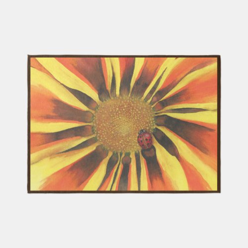 Bold Sunflower bright ladybug 7x5 choose indoor Outdoor Rug